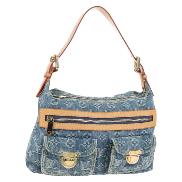 LOUIS VUITTON Monogram Denim Buggy PM Shoulder Bag Blue M95049 LV Auth 210141V