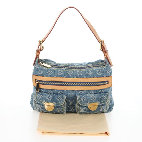 LOUIS VUITTON Monogram Denim Buggy PM Shoulder Bag Blue M95049 LV Auth 210141V