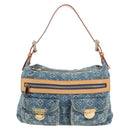 LOUIS VUITTON Monogram Denim Buggy PM Shoulder Bag Blue M95049 LV Auth 210141V-13