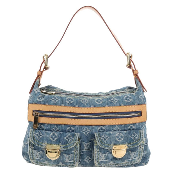 LOUIS VUITTON Monogram Denim Buggy PM Shoulder Bag Blue M95049 LV Auth 210141V