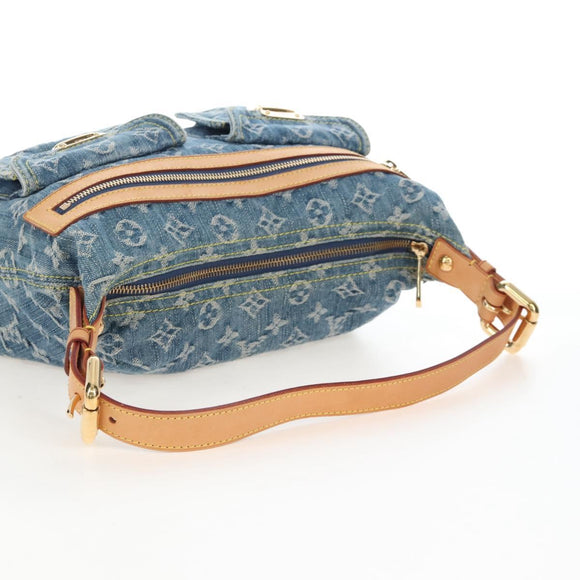 LOUIS VUITTON Monogram Denim Buggy PM Shoulder Bag Blue M95049 LV Auth 210141V