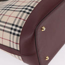 BURBERRY Nova Check Tote Bag Canvas Beige Gold Auth 210142V-12