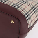 BURBERRY Nova Check Tote Bag Canvas Beige Gold Auth 210142V-13