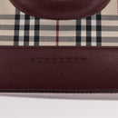 BURBERRY Nova Check Tote Bag Canvas Beige Gold Auth 210142V-14