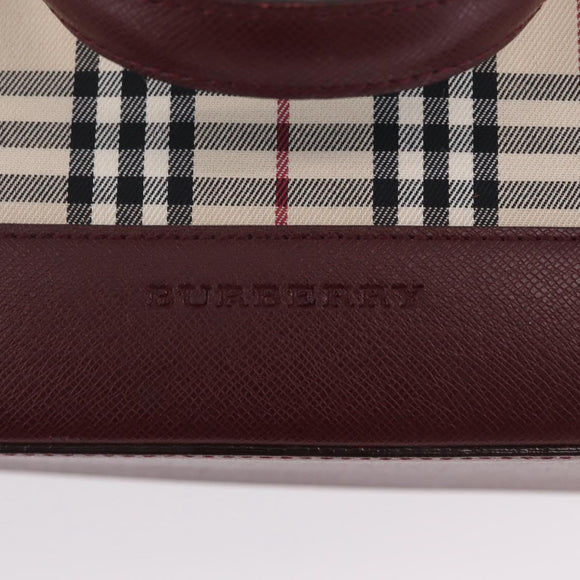 BURBERRY Nova Check Tote Bag Canvas Beige Gold Auth 210142V