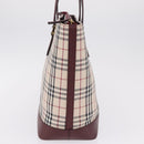 BURBERRY Nova Check Tote Bag Canvas Beige Gold Auth 210142V-5