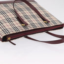 BURBERRY Nova Check Tote Bag Canvas Beige Gold Auth 210142V-6