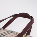 BURBERRY Nova Check Tote Bag Canvas Beige Gold Auth 210142V-8