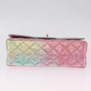 CHANEL 2.55 Matelasse Chain Bag Leather Multicolor Gold CC Auth 210143SM-10