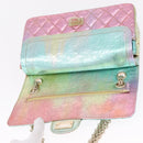 CHANEL 2.55 Matelasse Chain Bag Leather Multicolor Gold CC Auth 210143SM-16