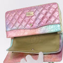 CHANEL 2.55 Matelasse Chain Bag Leather Multicolor Gold CC Auth 210143SM-20