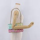 CHANEL 2.55 Matelasse Chain Bag Leather Multicolor Gold CC Auth 210143SM-31