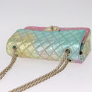 CHANEL 2.55 Matelasse Chain Bag Leather Multicolor Gold CC Auth 210143SM-6