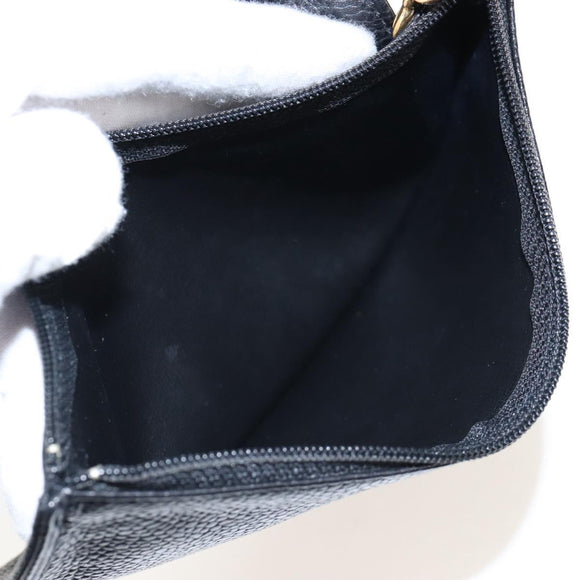 CHANEL Backpack Caviar Skin Black Gold CC Auth 210144M