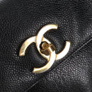 CHANEL Backpack Caviar Skin Black Gold CC Auth 210144M-19