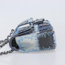 CHANEL Chain Patchwork Shoulder Bag Denim Blue Silver CC Auth 210149SM-5