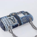 CHANEL Chain Patchwork Shoulder Bag Denim Blue Silver CC Auth 210149SM-6