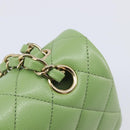 CHANEL Matelasse23 Chain Shoulder Bag Caviar Skin Green Gold CC Auth 210152SM-14