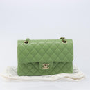 CHANEL Matelasse23 Chain Shoulder Bag Caviar Skin Green Gold CC Auth 210152SM-29