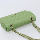 CHANEL Matelasse23 Chain Shoulder Bag Caviar Skin Green Gold CC Auth 210152SM-6