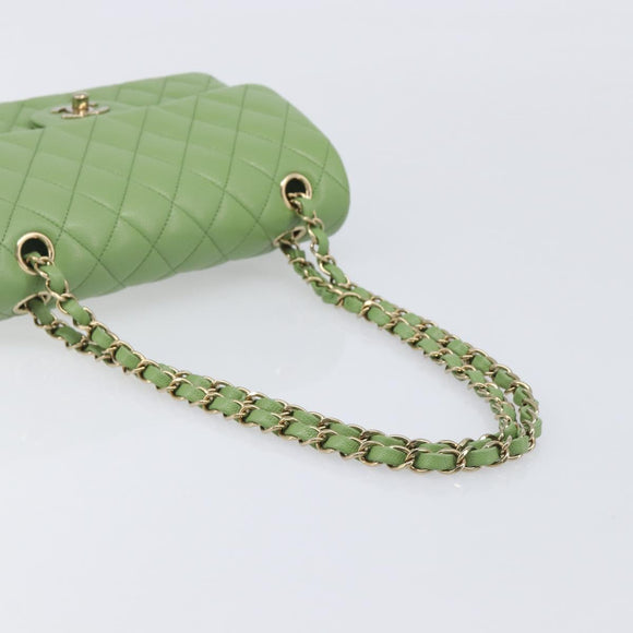 CHANEL Matelasse23 Chain Shoulder Bag Caviar Skin Green Gold CC Auth 210152SM