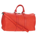 LOUIS VUITTON Damier Infini Keepall Bandouliere 45 Bag N41142 LV Auth 210157V-1