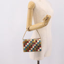 Bottega Veneta Hand Bag Canvas Beige Silver Auth 210160V-22