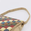 Bottega Veneta Hand Bag Canvas Beige Silver Auth 210160V-8