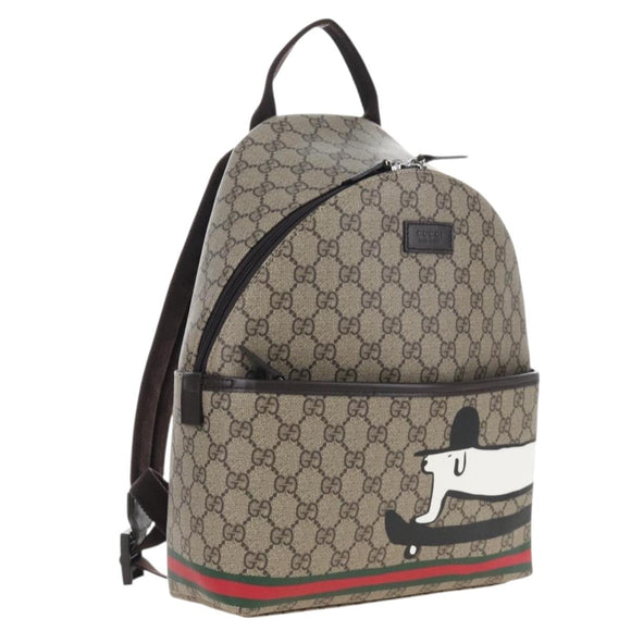 GUCCI GG Supreme Web Sherry Line Children's Lenses Backpack 782708 Auth 210162M