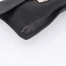 PRADA Chain Shoulder Bag Leather Black Silver Auth 210166A-12