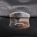 PRADA Chain Shoulder Bag Leather Black Silver Auth 210166A-18
