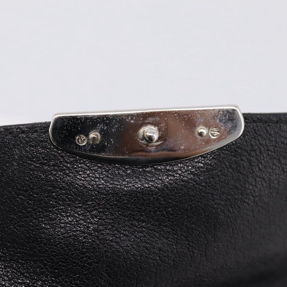 PRADA Chain Shoulder Bag Leather Black Silver Auth 210166A