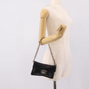 PRADA Chain Shoulder Bag Leather Black Silver Auth 210166A-23