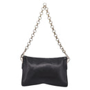 PRADA Chain Shoulder Bag Leather Black Silver Auth 210166A-3