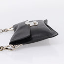 PRADA Chain Shoulder Bag Leather Black Silver Auth 210166A-3