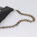 PRADA Chain Shoulder Bag Leather Black Silver Auth 210166A-7