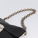 PRADA Chain Shoulder Bag Leather Black Silver Auth 210166A-14