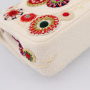 CHANEL Chain Shoulder Bag Canvas White Silver CC Auth 210168SM-13