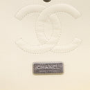CHANEL Chain Shoulder Bag Canvas White Silver CC Auth 210168SM-22