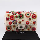 CHANEL Chain Shoulder Bag Canvas White Silver CC Auth 210168SM-31