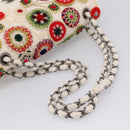 CHANEL Chain Shoulder Bag Canvas White Silver CC Auth 210168SM-7