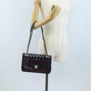 CHANEL Chain Matelasse25 Shoulder Bag Leather Navy Gold CC Auth 210170SM-36