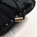 PRADA Chain Shoulder Pouch Sequin Black Gold Auth 210171M-9