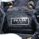PRADA Chain Shoulder Pouch Sequin Black Gold Auth 210171M-21