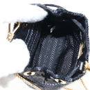 PRADA Chain Shoulder Pouch Sequin Black Gold Auth 210171M-10