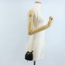 PRADA Chain Shoulder Pouch Sequin Black Gold Auth 210171M-24