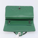 CHANEL Chain Matelasse25 Shoulder Bag Caviar Skin Green Silver CC Auth 210172SAM-20