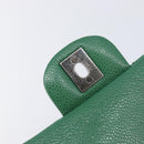 CHANEL Chain Matelasse25 Shoulder Bag Caviar Skin Green Silver CC Auth 210172SAM-21