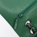 CHANEL Chain Matelasse25 Shoulder Bag Caviar Skin Green Silver CC Auth 210172SAM-22