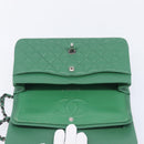 CHANEL Chain Matelasse25 Shoulder Bag Caviar Skin Green Silver CC Auth 210172SAM-24
